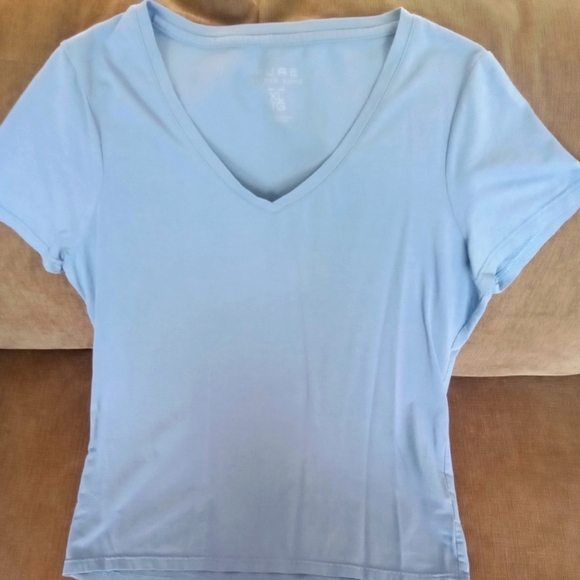 Pure Alfred Sung Blue V Neck T-shirt XL - Picture 3 of 5